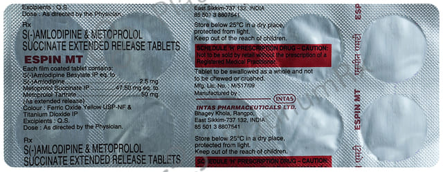 Espin MT 2.5/50mg Tablet ER 10s