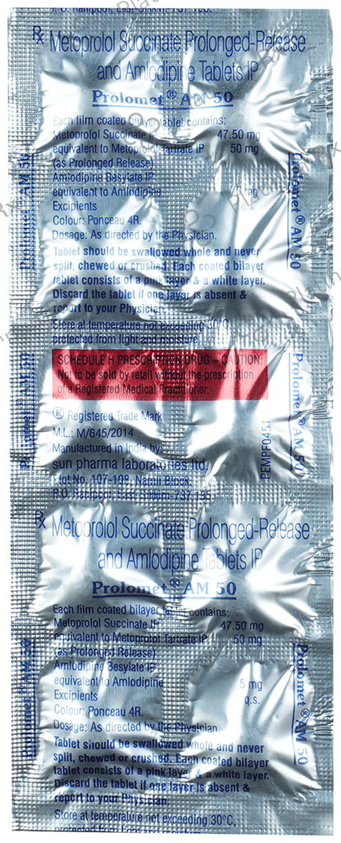 Prolomet AM 50/5mg Tablet PR 10s