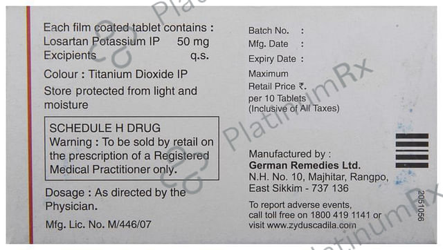 Losacar 50mg Tablet 10s
