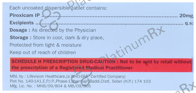 Siscam 20mg Tablet DT 10s