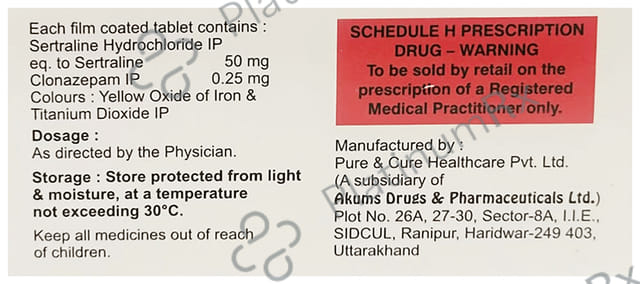 Sersam Plus 50/0.25mg Tablet 10s