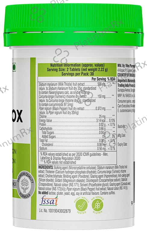 Swisse Ultiboost Liver Detox for Healthy Digestion & Liver Health - Tablet 60 tablets