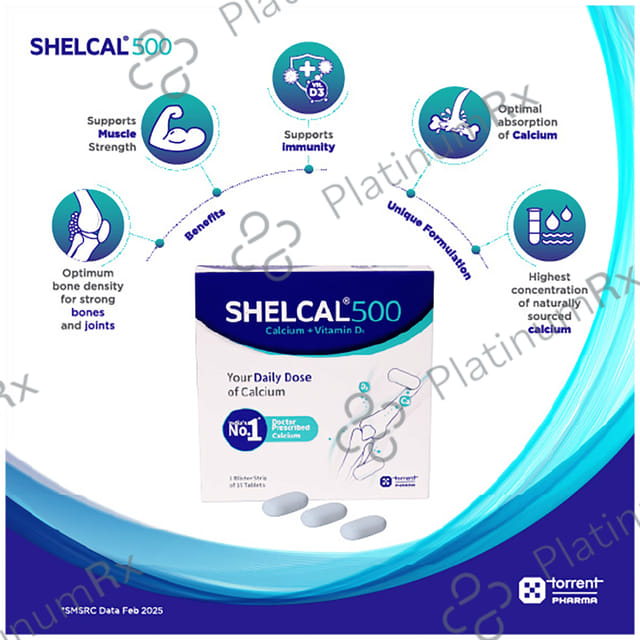 Shelcal 500mg/250IU Tablet 15s