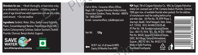 Colgate Charcoal Clean Gel 120gm