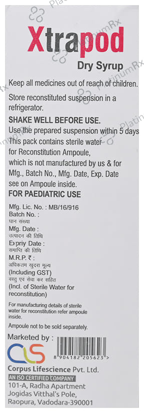 Xtrapod Dry Syrup