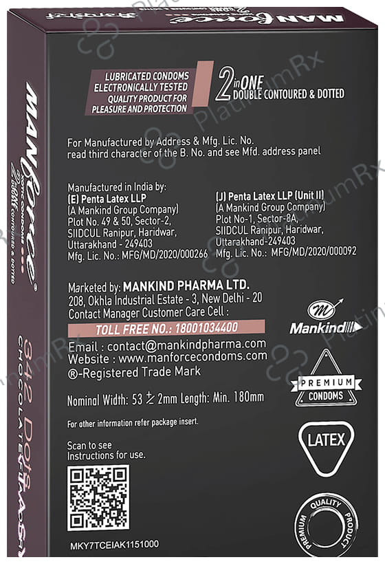 Manforce 342 Dots Xotic Chocolate Flavour Condom 20s