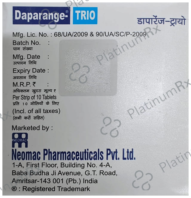 Daparange Trio Tablet ER 10s