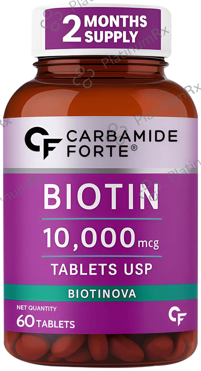 Carbamide Forte Biotin 10,000mcg Tablet for Skin, Hair & Nail Health 60 tablets