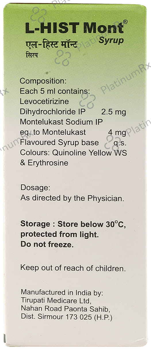 L Hist Mont 5/10mg Syrup 30ml