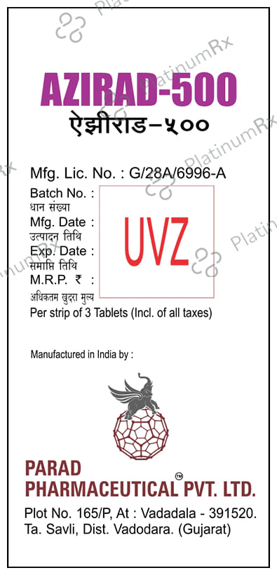 Azirad 500mg Tablet 3s