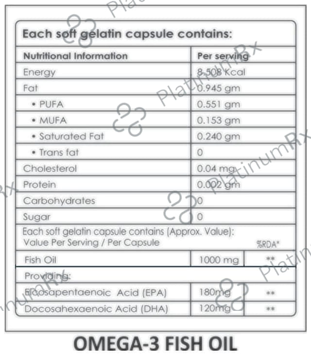 La Nature's Omega 3 Fish Oil 1000mg Softgel Capsules 60s