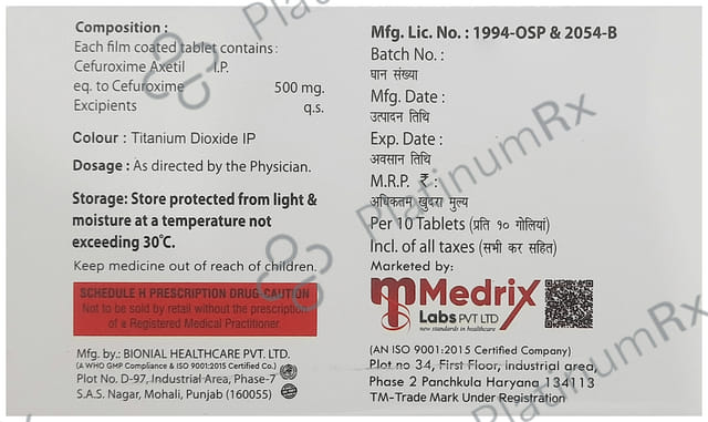 Cefubiz 500mg Tablet 10s