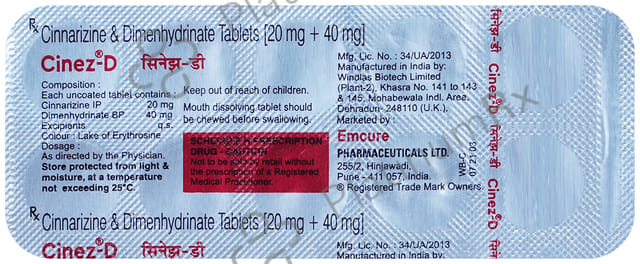 Cinez D 20/40mg Tablet 10s