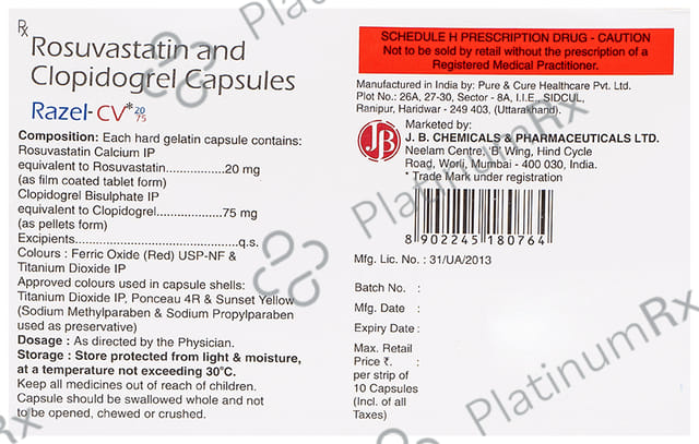 Razel CV 20/75mg Capsule 10s
