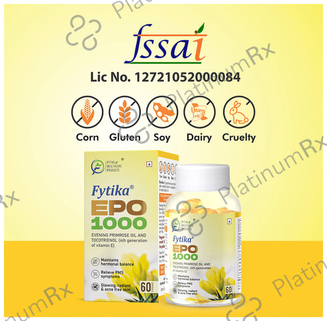 Fytika EPO 1000 Evening Primrose Oil and Tocotrienol Capsule
