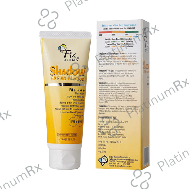 Fixderma Shadow Sunscreen Lotion SPF 80+