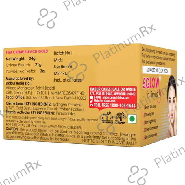Fem Creme Bleach Gold Cream 24gm