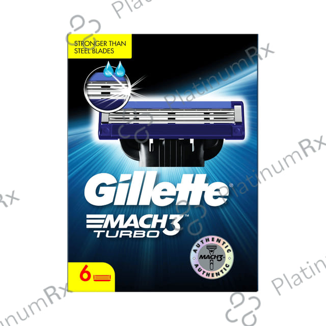 Gillette Mach 3 Shaving Razor Blades Turbo 6 units
