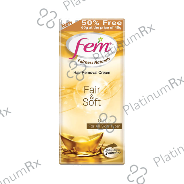 Fem Fair & Soft Hair Removal Cream Gold 60gm