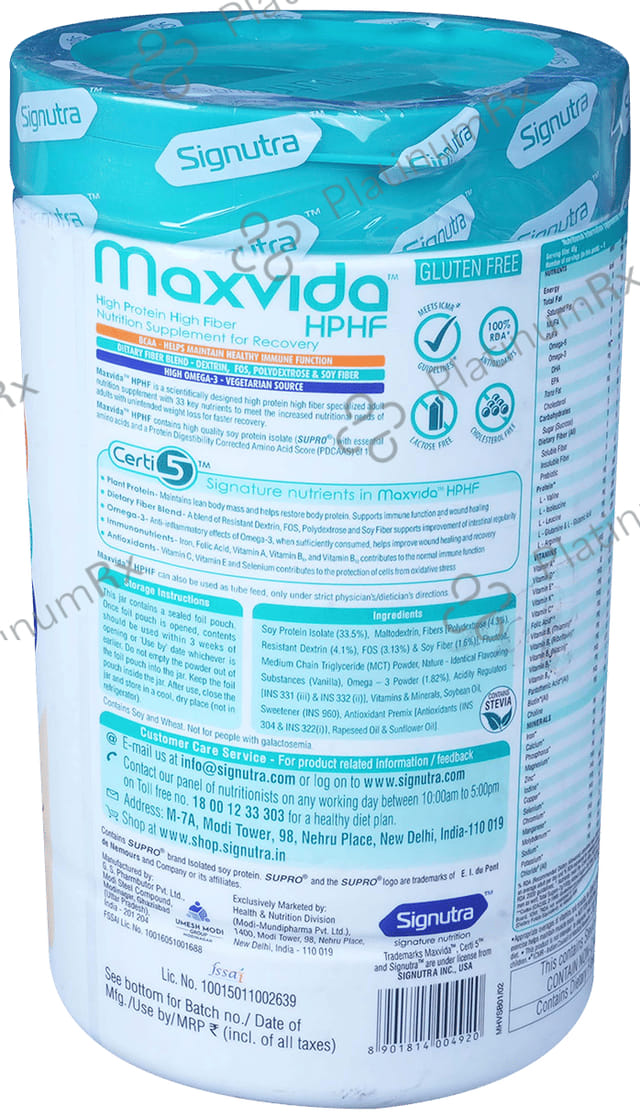 Maxvida HPHF Vanilla Flavour Powder 400gm