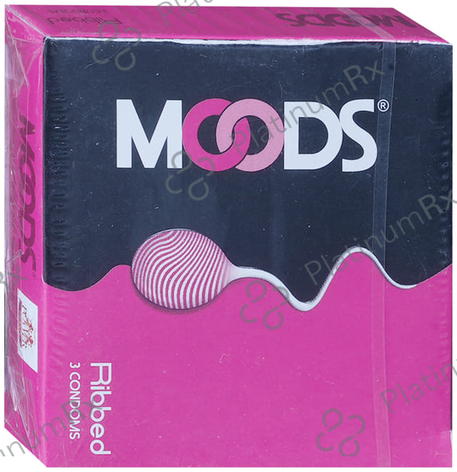 MOODS Ribbed Condom 3s