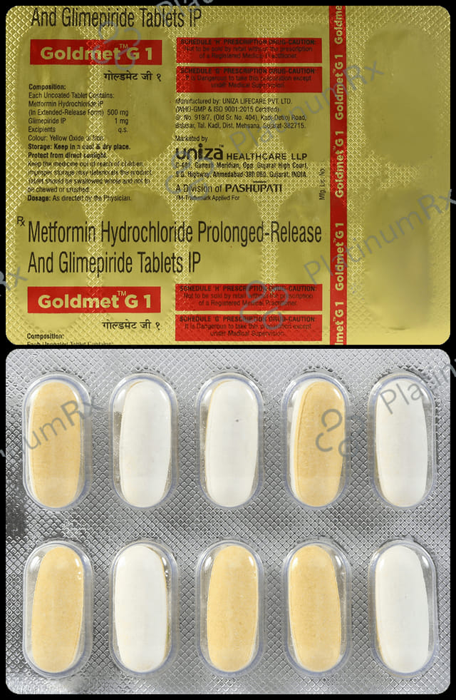 Goldmet G 1/500mg Tablet PR 10s