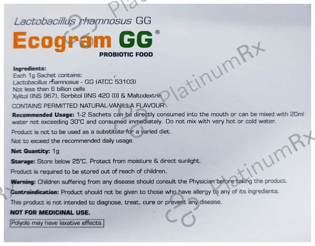 Ecogram GG Oro Dispersible Granules Natural Vanilla