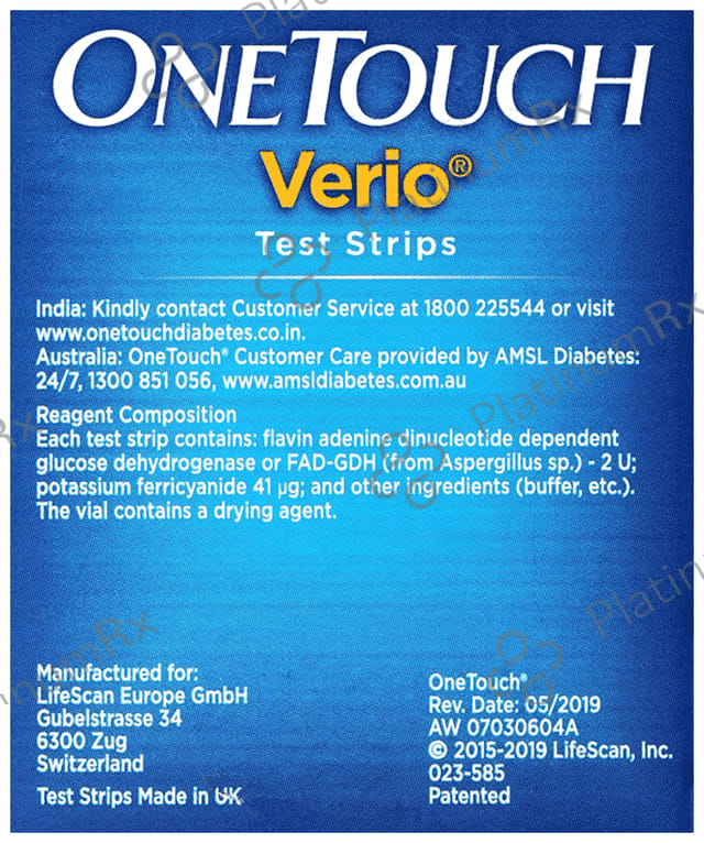 OneTouch Verio Test Strip Test 10s