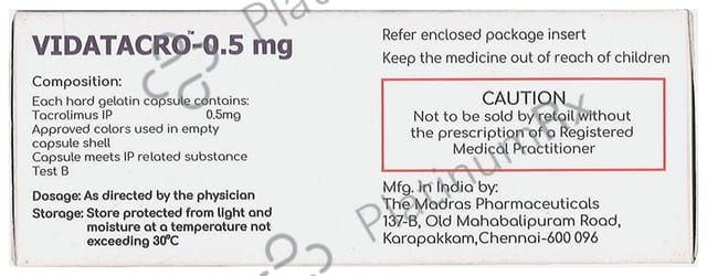 Vidatacro 0.5mg Capsule 10s