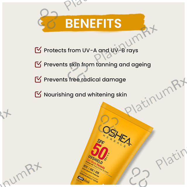 Oshea Herbals UVShield Sun Block Formula SPF 50 Cream 120gm