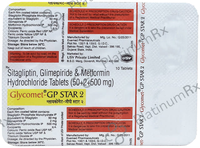 Glycomet GP Star 2/1000mg Tablet 10s