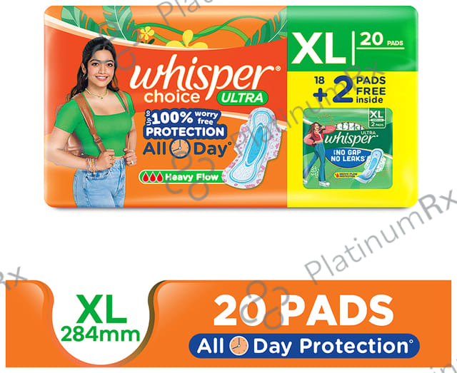 Whisper Choice Ultra Sanitary Pads XL 20 pads