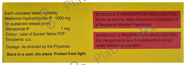 Glycomet GP 1/1000mg Forte Tablet SR 10s