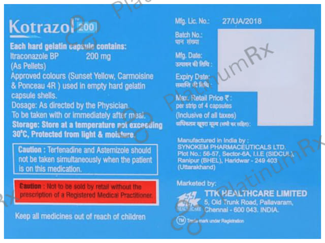 Kotrazol 200mg Capsule 4s