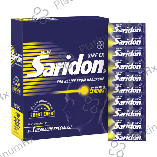 New Saridon Tablet for Fast Headache Relief (10) & Volini Pain Relief Gel for Sprain (75gm)