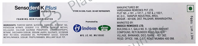 Sensodent K Plus Toothpaste 100gm
