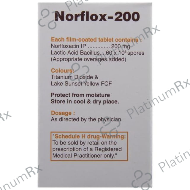 Norflox 200mg/60M Tablet 10s