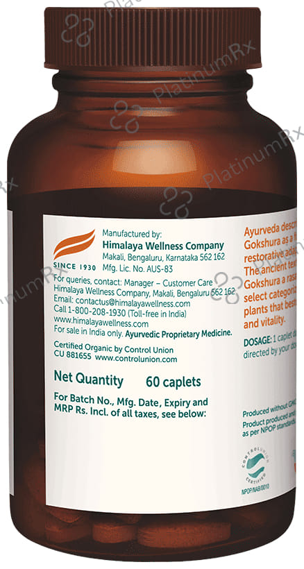 Himalaya Organic Gokshura - Men's Wellness - Helps improve Stamina and Vigour - Caplet
