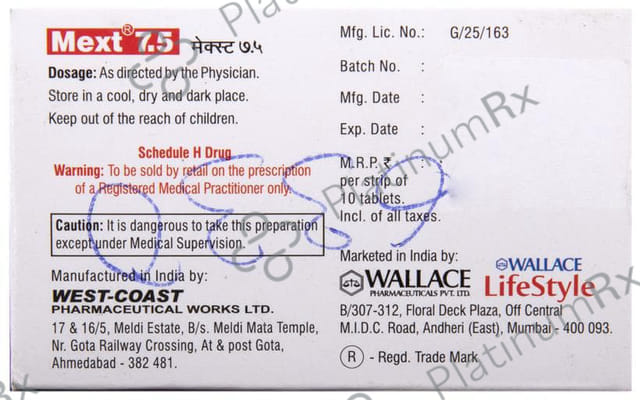 Mext 7.5mg Tablet 10s