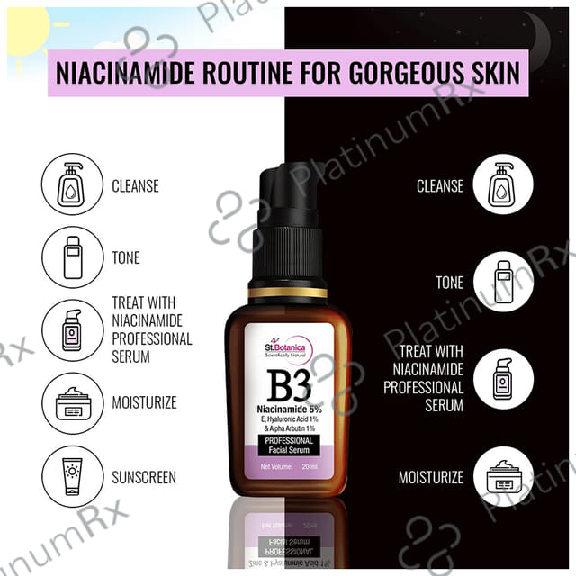 St.Botanica B3 Niacinamide 5%, E, Hyaluronic Acid 1% & Alpha Arbutin 1% Professional Facial Serum