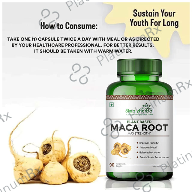 Simply Herbal Maca Root 800mg Vegetarian Capsules