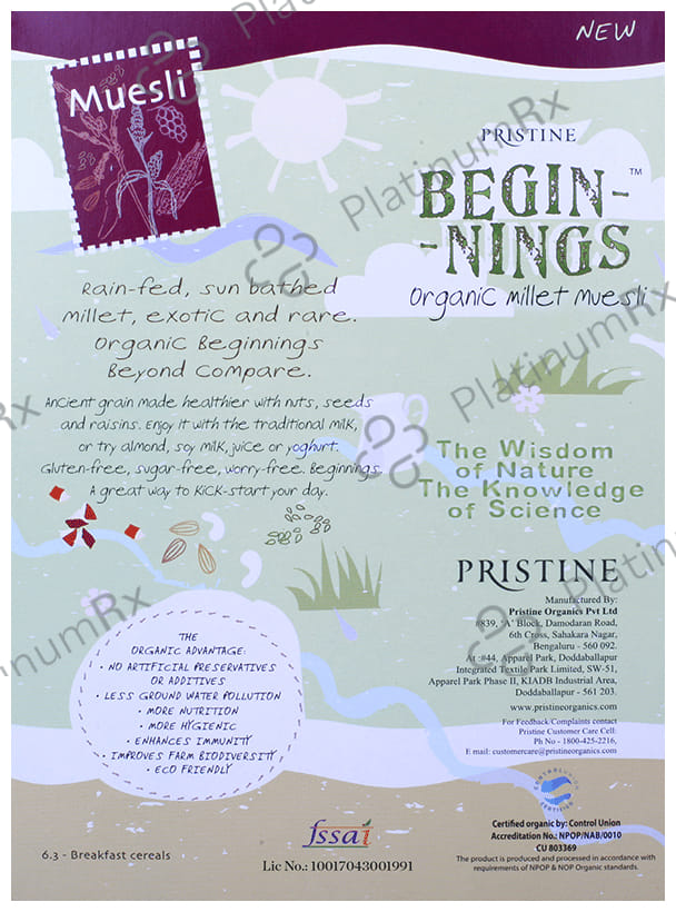Pristine Beginnings Organic Millet Muesli 300 gm