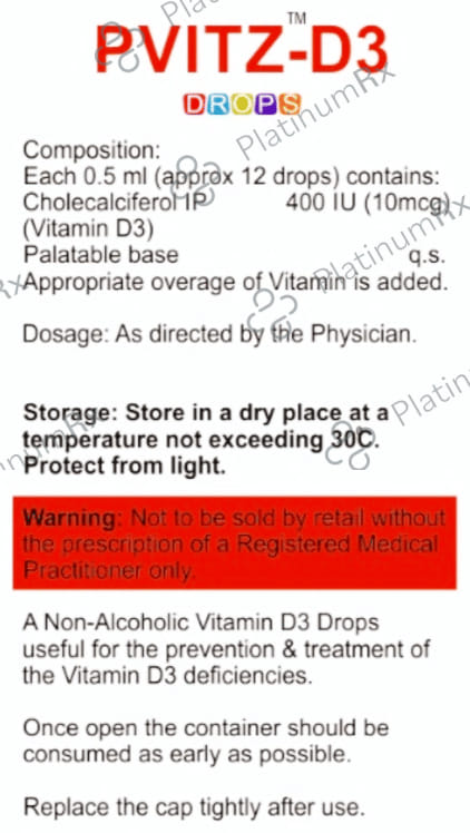 Pvitz D3 Mango Flavour Oral Drops 30ml