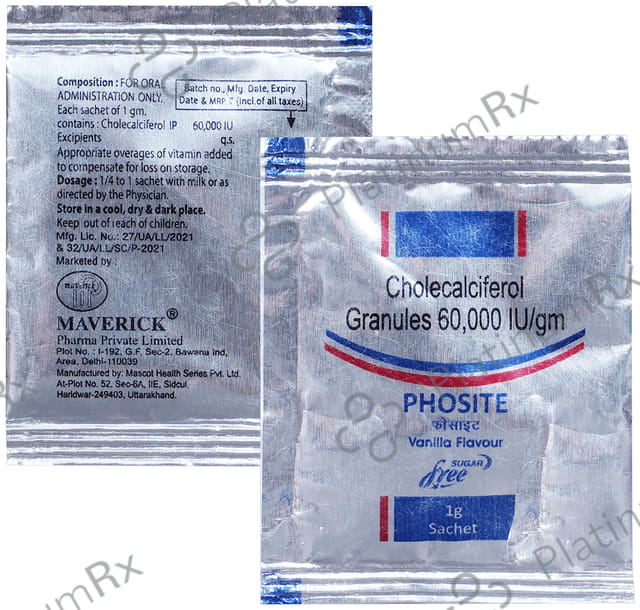 Phosite 60000IU Sachet Vanilla 1gm