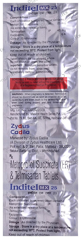 Inditel MX 40 mg/25 mg Tablet
