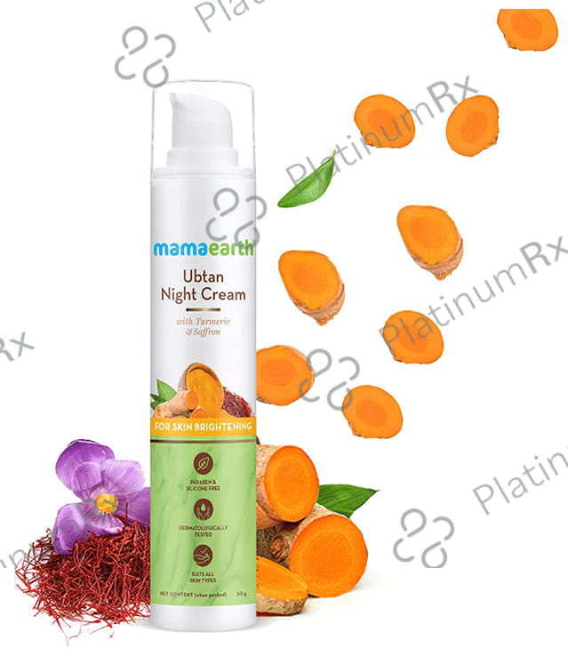 Mamaearth Ubtan Night Cream - Paraben & Silicone-Free - For All Skin Types