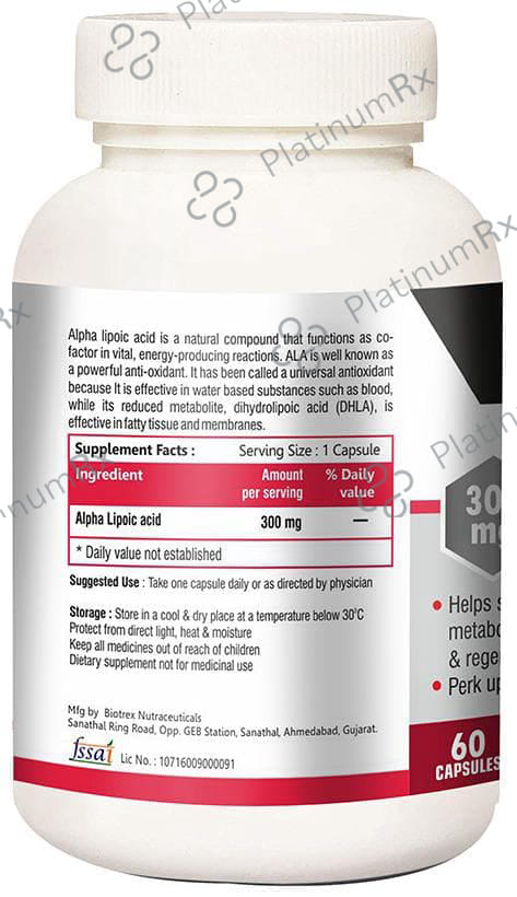 Jyorana Alpha Lipoic Acid 300mg Capsule 60s