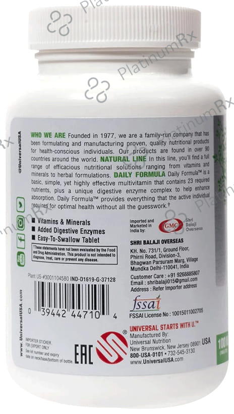 Universal Nutrition Daily Formula Tablet