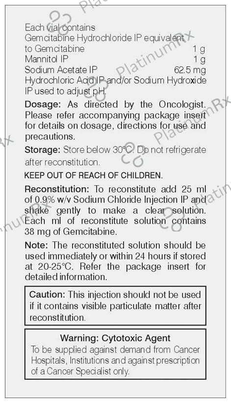 Gemwel 1gm Injection 1s