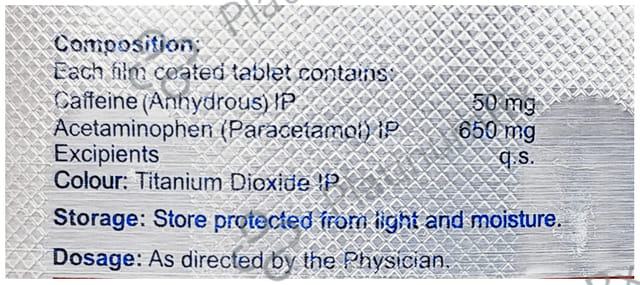 Leemol Activ 50mg/650mg Tablet